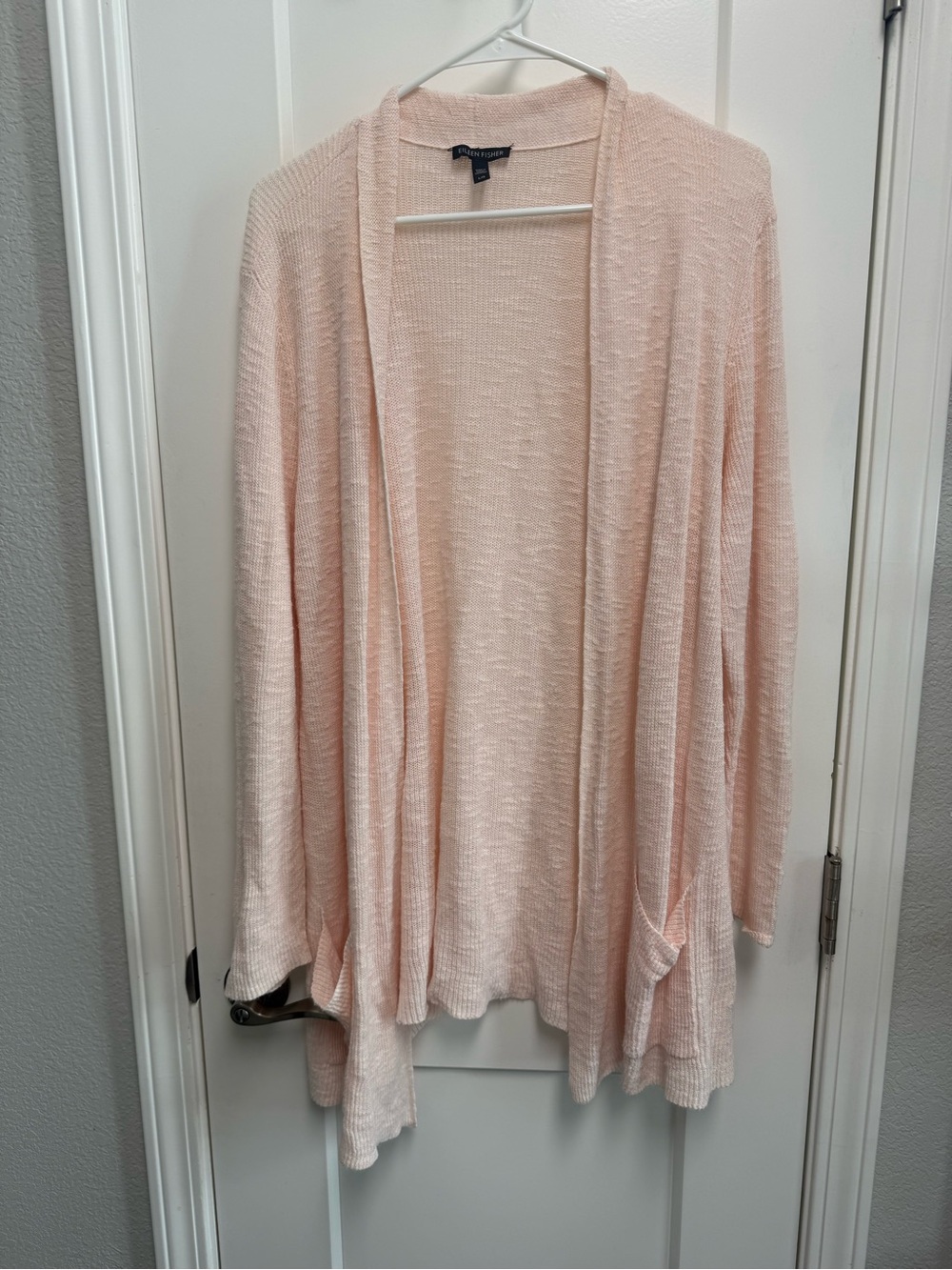 Eileen Fisher Women’s Open-Front Light Pink Draped Cardigan